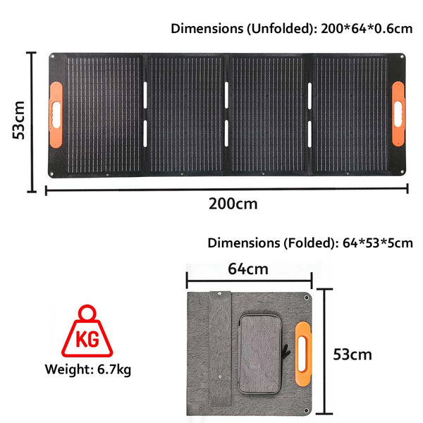 IFITech Portable 200W Solar Panel, Foldable Solar Charger – Lightweight, Durable, and Compatible with Most 40V Portable Solar Generators and Power Stations for RV, Camping, and Home Use