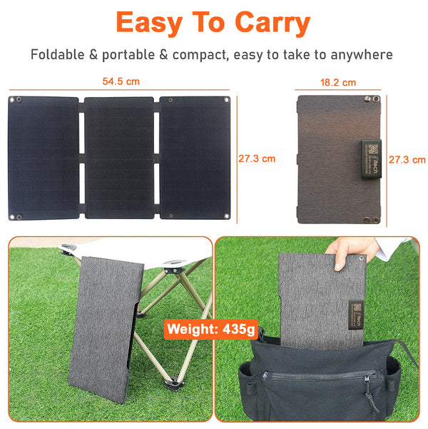 IFITech 25W Portable Waterproof Foldable Solar Panel Charger | Portable Power Station