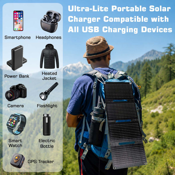 IFITech 30W Portable Solar Panel Charger | Waterproof Foldable Outdoor Power Solution