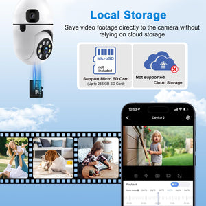 IFITech 4MP Ultra HD Wi-Fi Pan/Tilt Bulb Camera with Adjustable Holder - V380 App