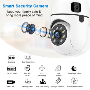 IFITech 4MP Ultra HD Wi-Fi Pan/Tilt Bulb Camera with Adjustable Holder - V380 App