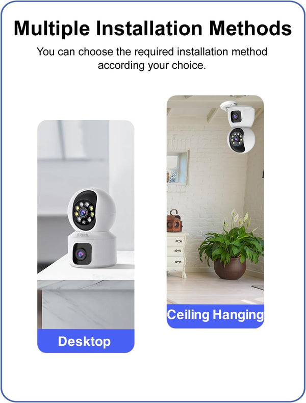 IFITech 4MP HD Smart 4G Dual-Lens CCTV Camera – 4G LTE Connectivity | 360° Coverage | Two-Way Audio | Colorful Night Vision | True Plug & Play, Easy Setup | IFI-4G1N