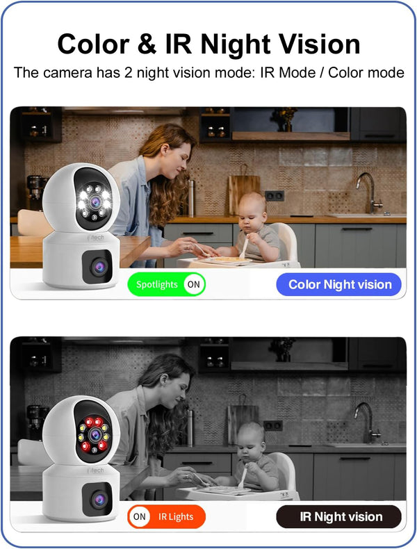 IFITech 4MP HD Smart 4G Dual-Lens CCTV Camera – 4G LTE Connectivity | 360° Coverage | Two-Way Audio | Colorful Night Vision | True Plug & Play, Easy Setup | IFI-4G1N