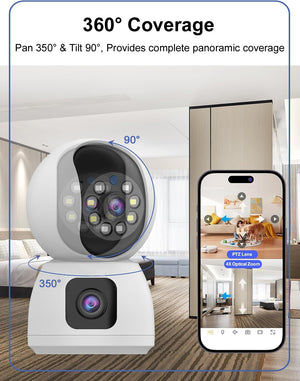 IFITech 4MP HD Smart 4G Dual-Lens CCTV Camera – 4G LTE Connectivity | 360° Coverage | Two-Way Audio | Colorful Night Vision | True Plug & Play, Easy Setup | IFI-4G1N