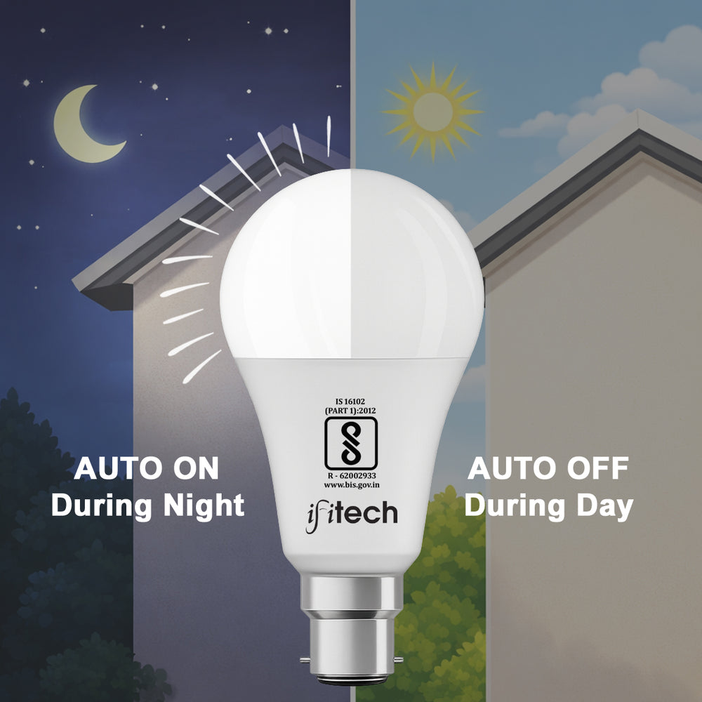 IFITech Light Sensor LED Bulb | Day Night Sensor LED Bulb | Dusk to Dawn LED Bulb – Auto On/Off Smart Light