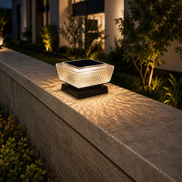 IFITech Solar Pillar Light | Designer Solar Gate Light | Auto ON/OFF Waterproof Outdoor Lights (Pack Of 2)