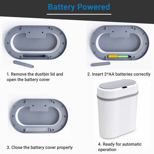 IFITech Smart Motion Sensor 12 Litre Kitchen Dustbin with Lid, Hanging Plastic Trash Can for Wall Mounted Garbage Bin - White | Touchless Dustbin with Soft Close Lid (Powered by 2*AA Batteries)