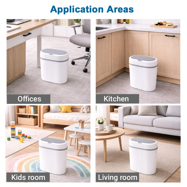 IFITech Motion Sensor Smart Trash Bin For Home (12 Liters, White) | Durable & Strong Body, Motion Sensor Open-Top Bin Lid | Smart Automatic Garbage Dustbin For Kitchens, Kids room, Study room, Offices