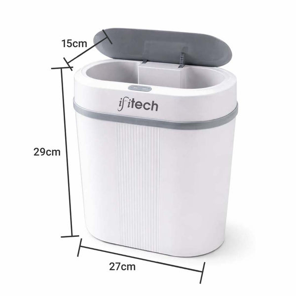 IFITech Motion Sensor Smart Trash Bin For Home (12 Liters, White) | Durable & Strong Body, Motion Sensor Open-Top Bin Lid | Smart Automatic Garbage Dustbin For Kitchens, Kids room, Study room, Offices