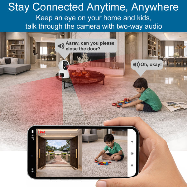 IFITech 4MP Dual Lens Wi-Fi CCTV Camera | Color Night Vision & 360° View