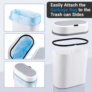 IFITech Smart Motion Sensor 12 Litre Kitchen Dustbin with Lid, Hanging Plastic Trash Can for Wall Mounted Garbage Bin - White | Touchless Dustbin with Soft Close Lid (Powered by 2*AA Batteries)