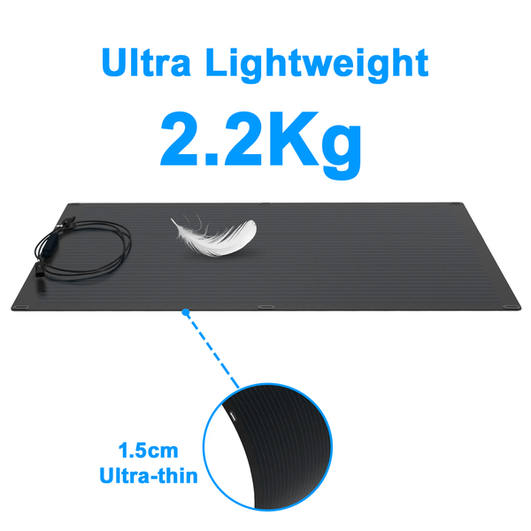 IFITech 100W Flexible Thin Monocrystalline Solar Panel, 19.4V Ultra Lightweight ETFE, High Efficiency Waterproof Solar Panel for RV Camping Boat Home