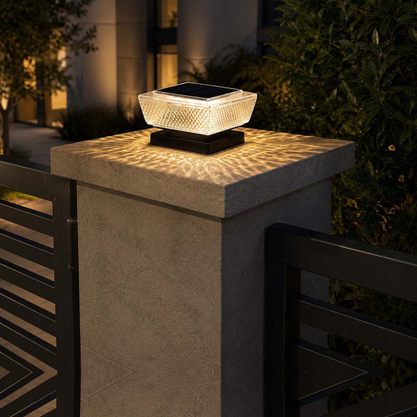 IFITech Solar Pillar Light | Designer Solar Gate Light | Auto ON/OFF Waterproof Outdoor Lights (Pack Of 2)