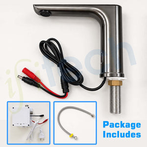 IFITech Touchless Kitchen Faucet | Dual Power (Electric & Battery) | Gun Metal Finish | Water Saving Tap for Home & Office