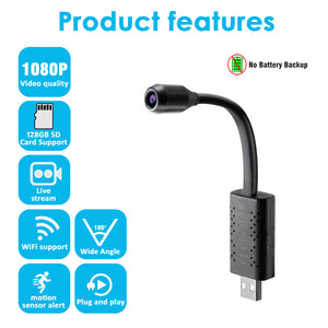 Eye4Spy Hidden Camera USB Interface – 1080P WiFi Mini Flexible Neck Camera