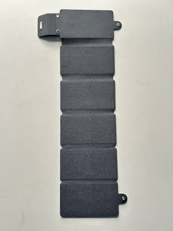 Foldable gray panel on a white background