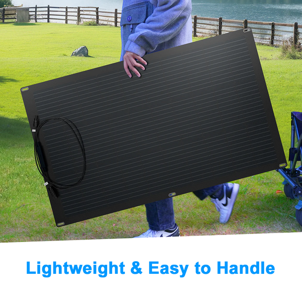 IFITech 100W Flexible Thin Monocrystalline Solar Panel, 19.4V Ultra Lightweight ETFE, High Efficiency Waterproof Solar Panel for RV Camping Boat Home