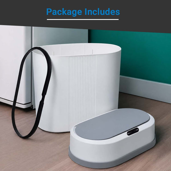 IFITech Smart Motion Sensor 12 Litre Kitchen Dustbin with Lid, Hanging Plastic Trash Can for Wall Mounted Garbage Bin - White | Touchless Dustbin with Soft Close Lid (Powered by 2*AA Batteries)