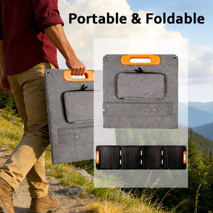 IFITech Portable 200W Solar Panel, Foldable Solar Charger – Lightweight, Durable, and Compatible with Most 40V Portable Solar Generators and Power Stations for RV, Camping, and Home Use