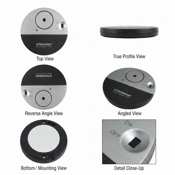 Doberman Ultrasonic Window Alarm | 100dB Vibration Sensor Security Alarm