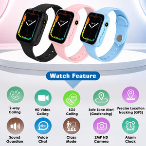SeTracker Kids Smart Watch for Boys Girls - L1G | GPS Tracking | 4G SIM Support | Video Calling