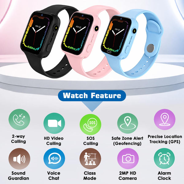 SeTracker Kids Smart Watch for Boys Girls - L1G | GPS Tracking | 4G SIM Support | Video Calling