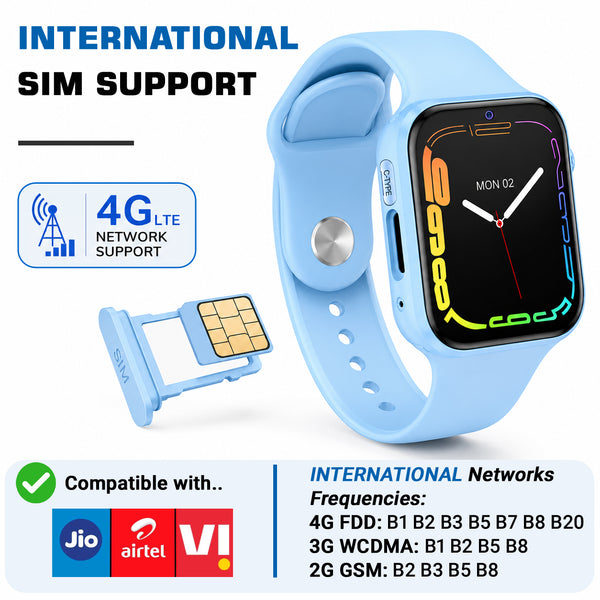SeTracker Kids Smart Watch for Boys Girls - L1G | GPS Tracking | 4G SIM Support | Video Calling