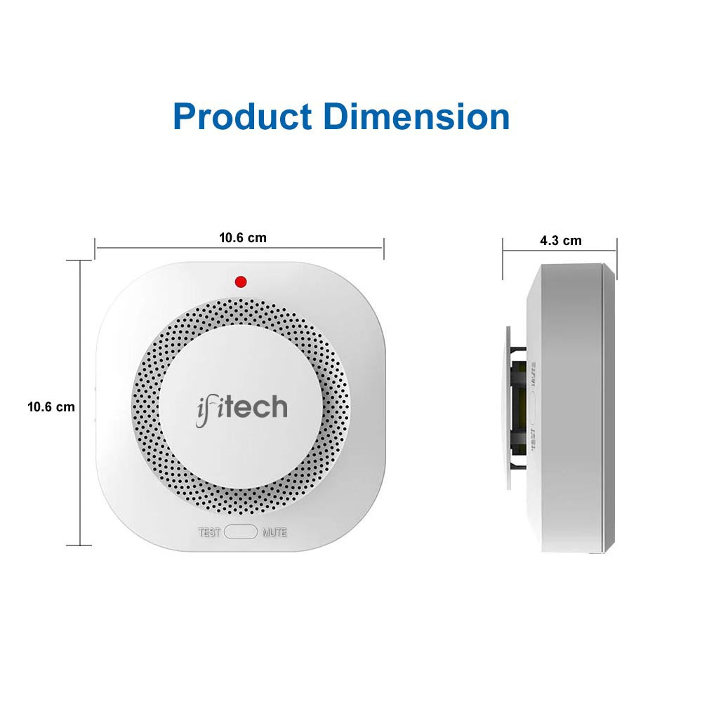 IFITech WiFi Smoke Sensor/Detector |APP Control