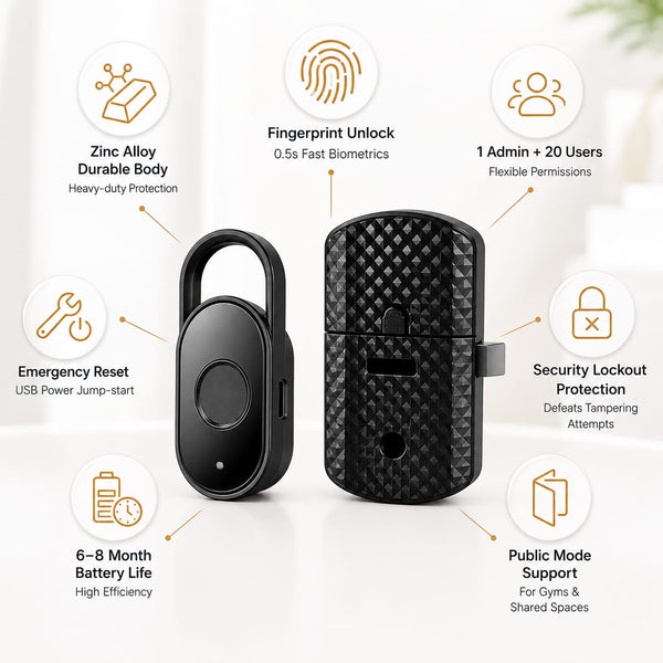 IFITech Smart Fingerprint Cabinet Lock for Drawer | Biometric Keyless Lock