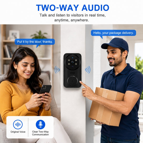 IFITech Smart Video Doorbell with 2-Way Audio, Wi-Fi Connectivity, Motion Detection & Wireless Chime