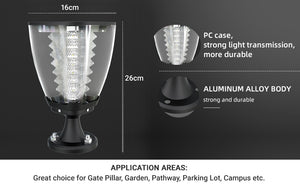 IFITech Outdoor Solar Gate Lights | Modern Outdoor Post Lights