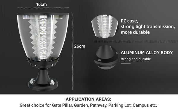 IFITech Outdoor Solar Gate Lights | Modern Outdoor Post Lights