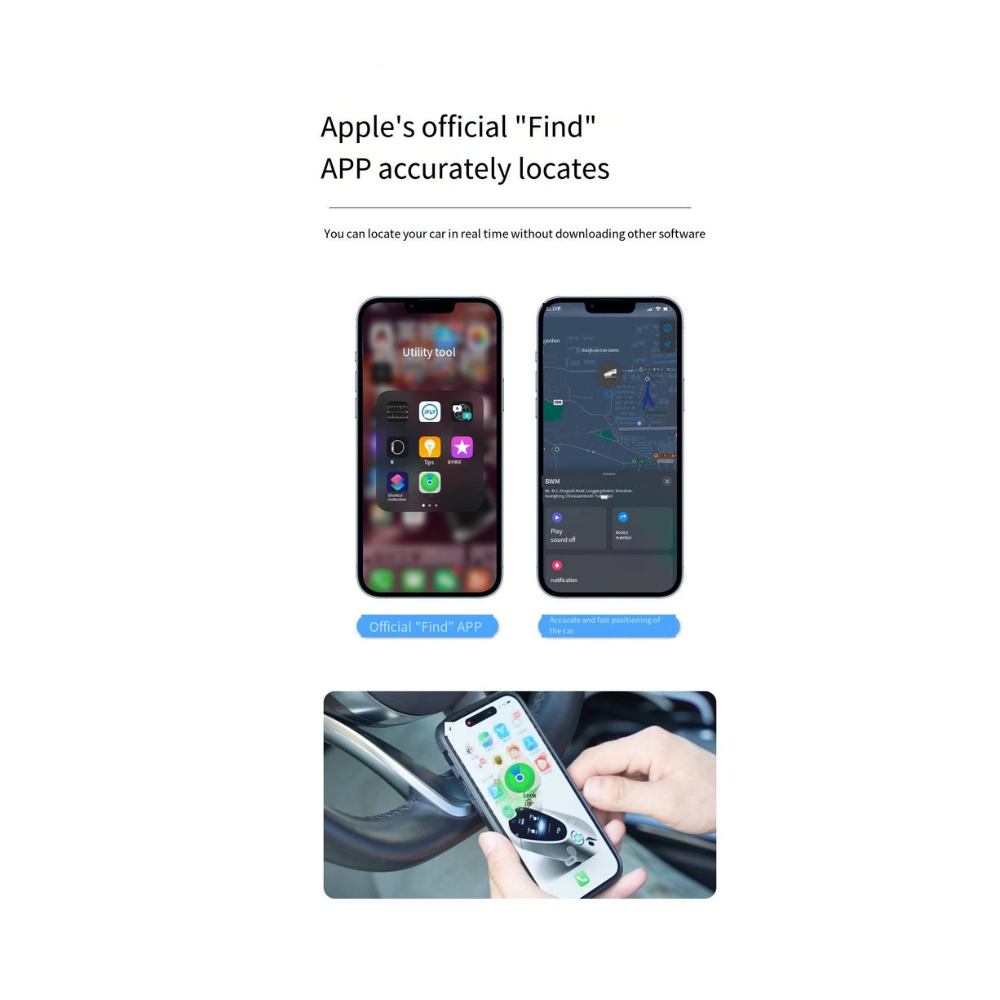 ifitech smart car kit with smartphone app on a white background