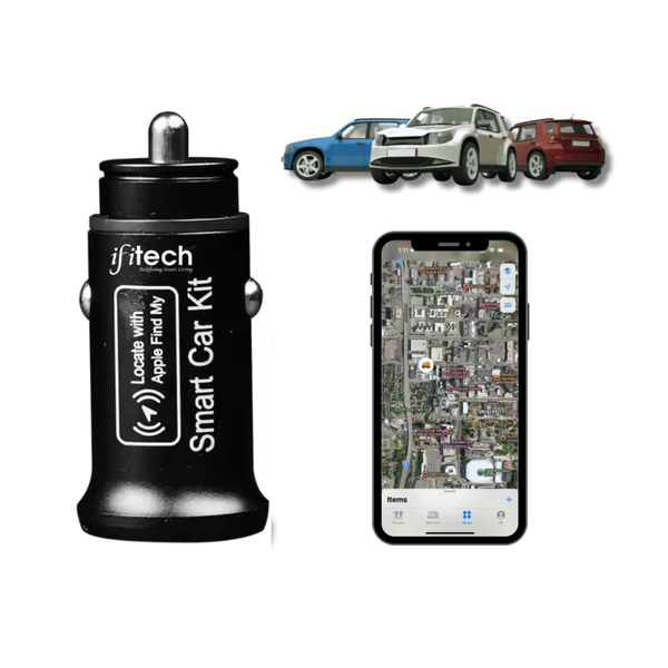 ifitech smart car kit with smartphone app on a white background