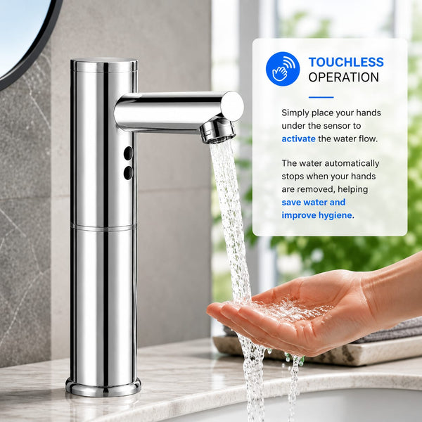 IFITech Automatic Sensor Faucet | Touchless Infrared Tap with Dual Sensor Technology & Water Saving