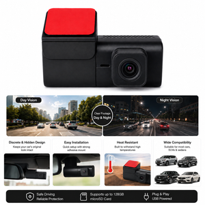 IFITech Full HD WiFi Car Dash Camera, 140° Wide Angle, Mobile App, Loop Recording, G-Sensor, Parking Monitoring, Supports Up to 128GB