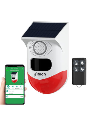 IFITech WiFi Solar  Motion Sensor Alarm | 120DB Siren Sound | Remote / App Control