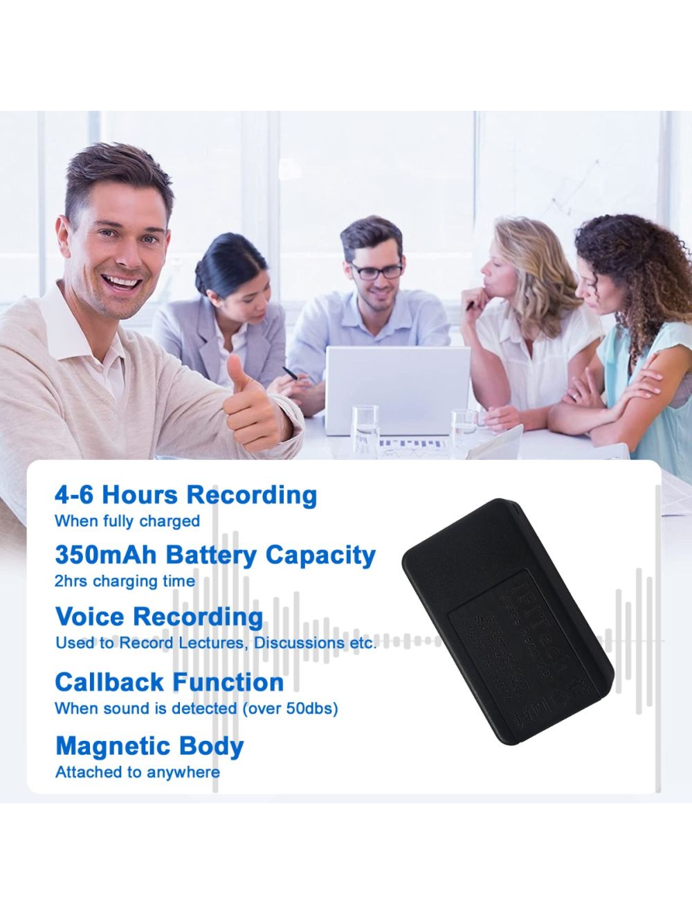 IFITech Hidden Voice Recorder, Remote Call Back, Audio Bug Device