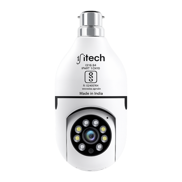 IFITech 2MP HD Wi-Fi Pan/Tilt Bulb Camera - V380 App