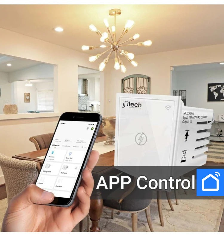 IFITech  WiFi Smart Touch Switch  (1 Gang)|Compatible  with Alexa/Google Home | App Control
