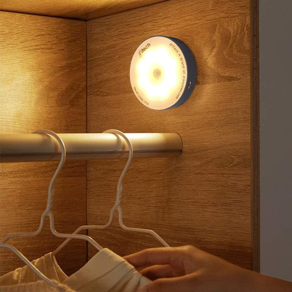 IFITech 8 LED Motion Sensor Light,Rechargeable Battery Step Light - Warm White